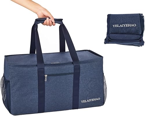Miniatura 9 de YELAIYEHAO 2 bolsas grandes de utilidad, bolsa plegable