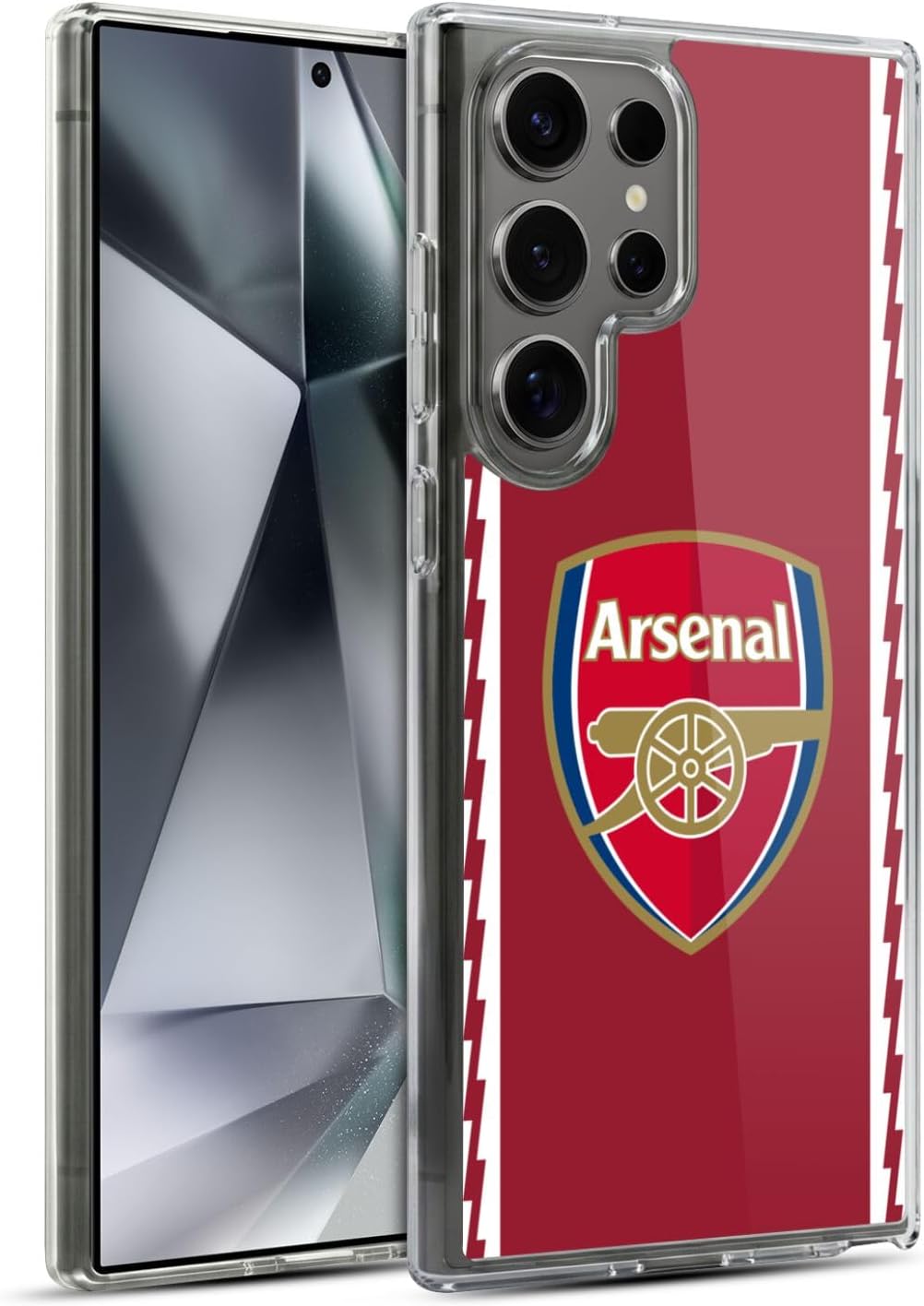 Head Case Designs Officially Licensed Arsenal FC Home 2022/23 Crest Kit Gel Case [Military Grade Protection] Compatible with Samsung Galaxy S24 Ultra 5G and Compatible with MagSafe