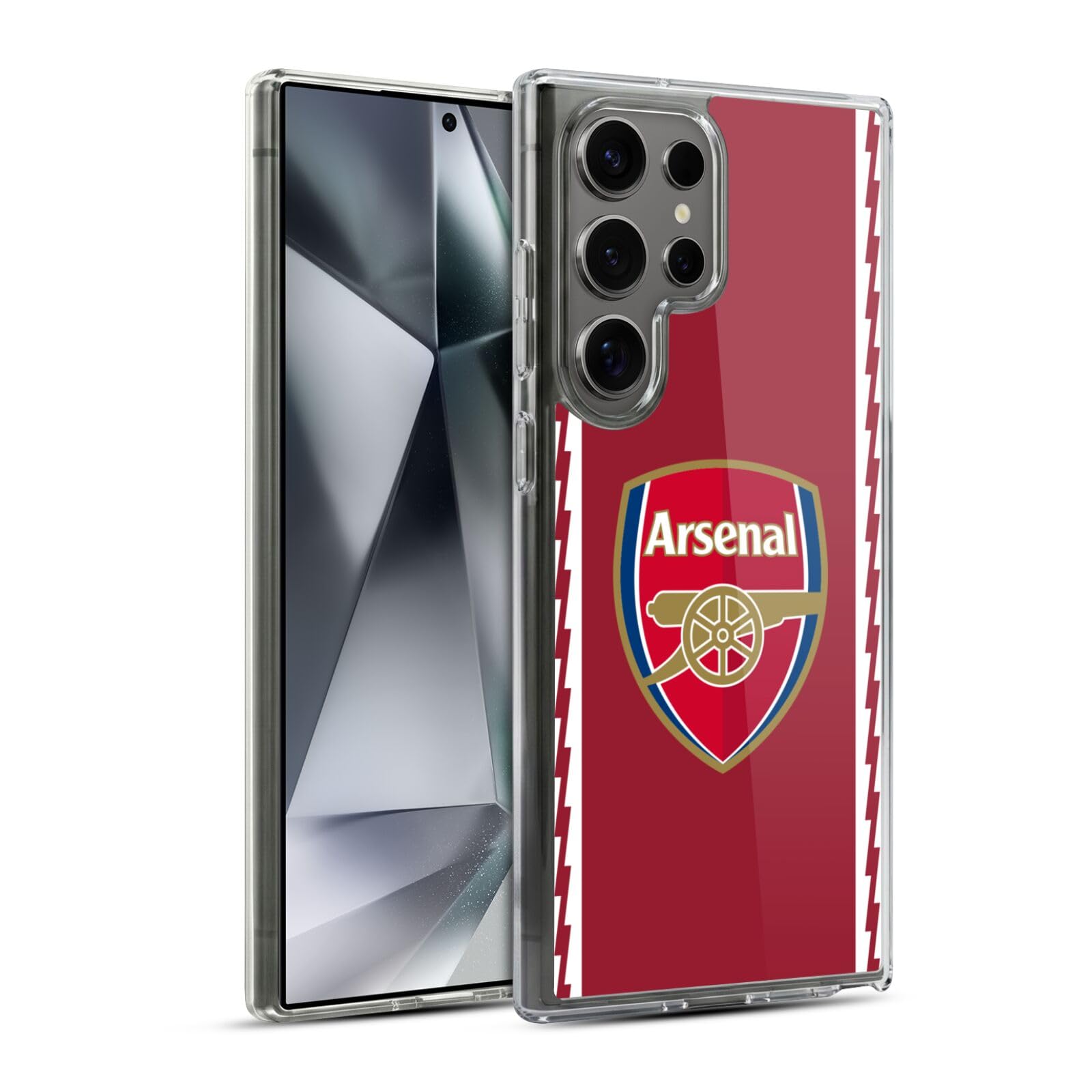 Head Case Designs Officially Licensed Arsenal FC Home 2022/23 Crest Kit Gel Case [Military Grade Protection] Compatible with Samsung Galaxy S24 Ultra 5G and Compatible with MagSafe