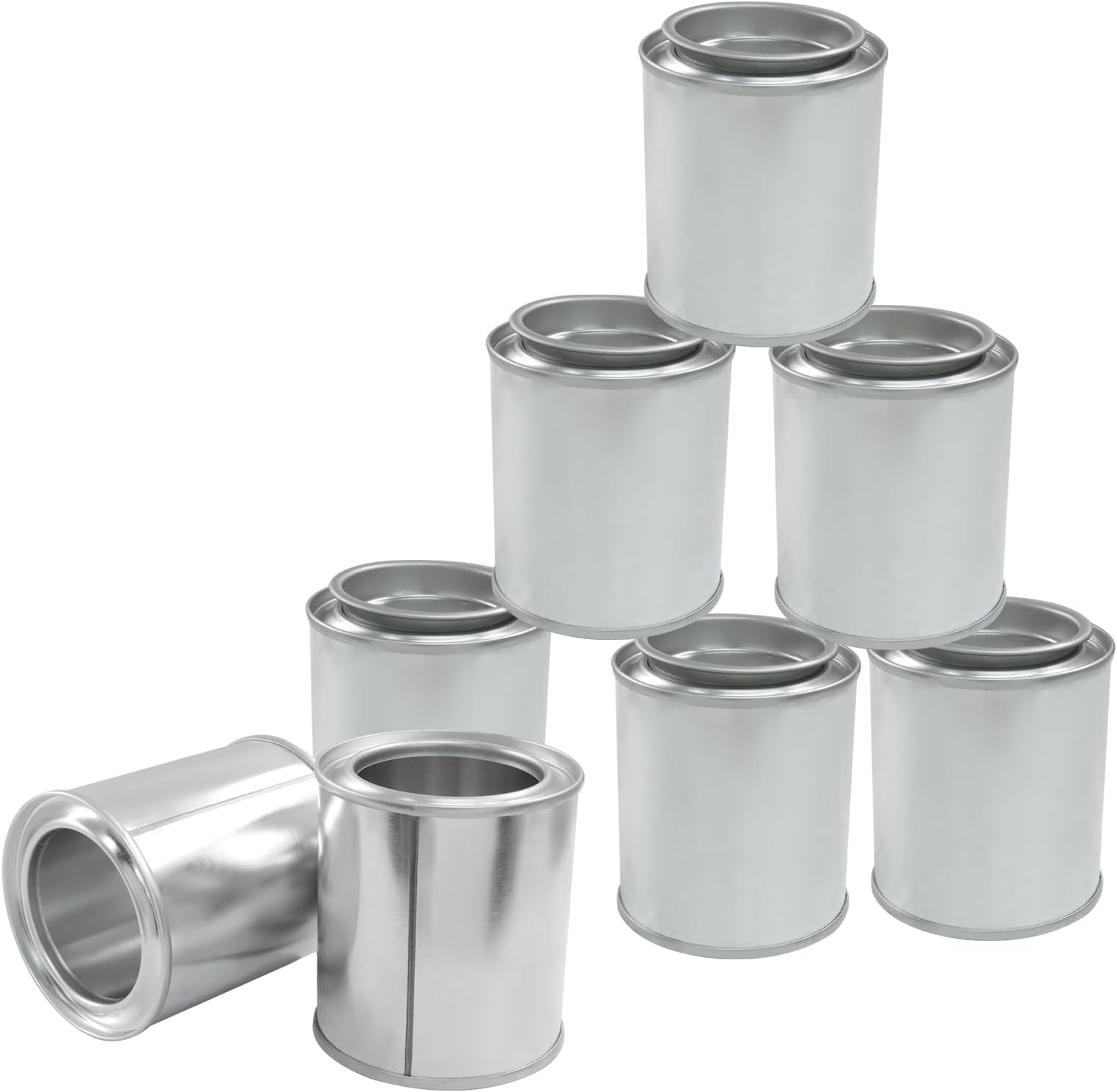 8 Pack Empty Paint Cans with Lids, 1/4 Pint Paint Cans 1/2 Cup Touch Up Containers, Leftover Paint Storage Containers, Tiny Unlined Paint Pails for Arts and Crafts/DIY Projects/Painting