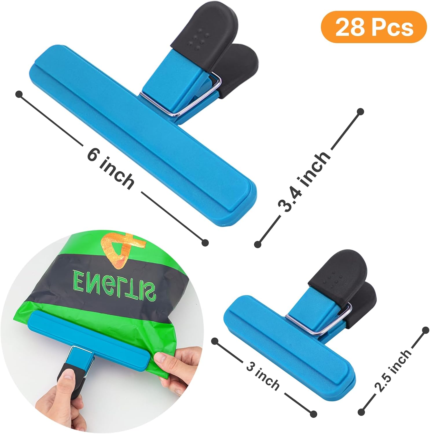 28 Pcs Chip Clips, Heavy Duty Sealing for Food Storage