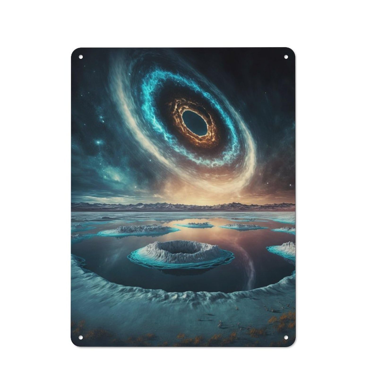 Junmoney Colors Of Space Planet Printed Metal Sign 40X30cm For Living Room Or Hallway, A Decorative Christmas Gift For Living Room Decor Lovers