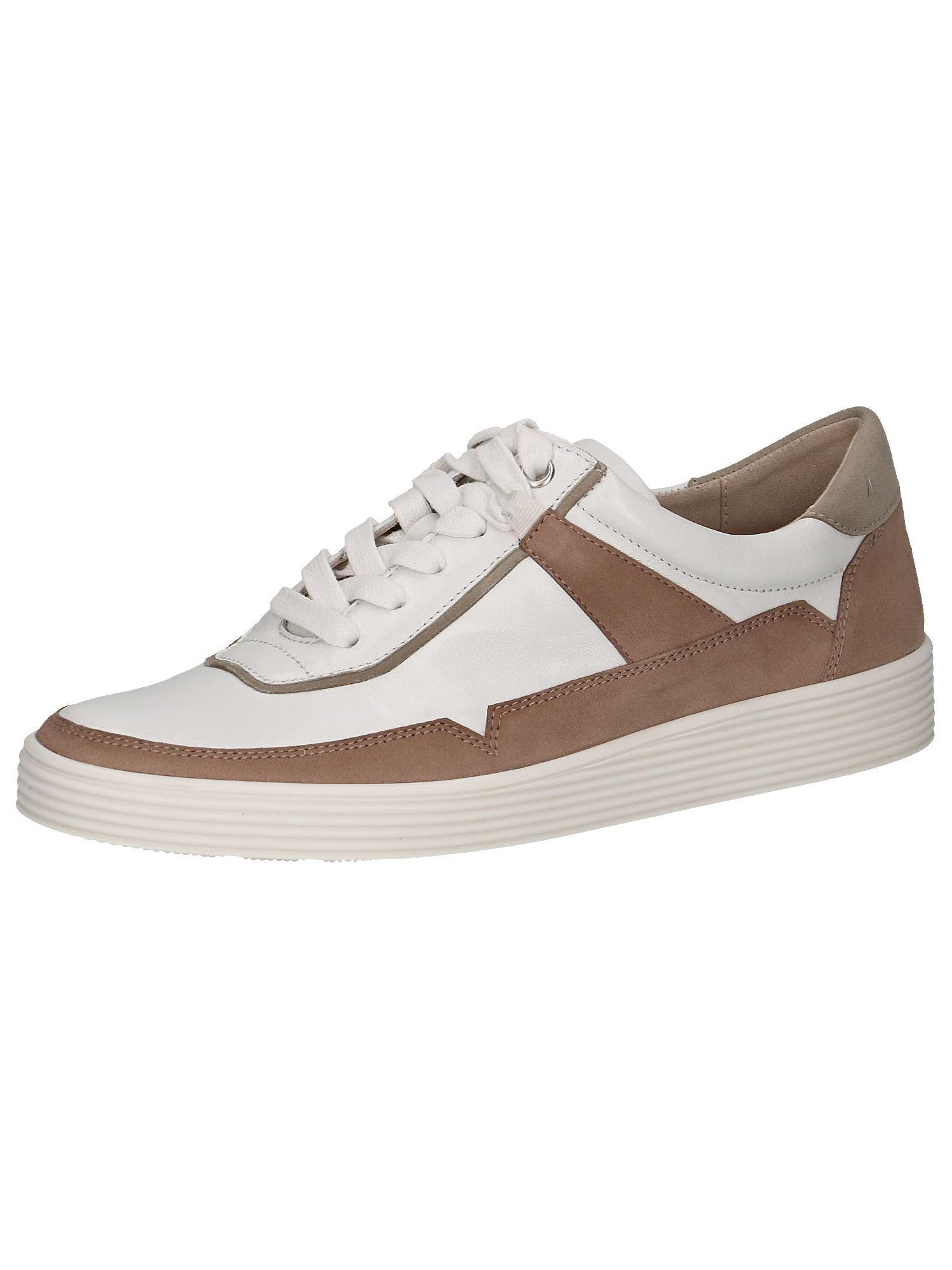 CAPRICE Women's Low-top Leather Sneakers with Laces, Brown (Taupe Comb), 6.5 UK