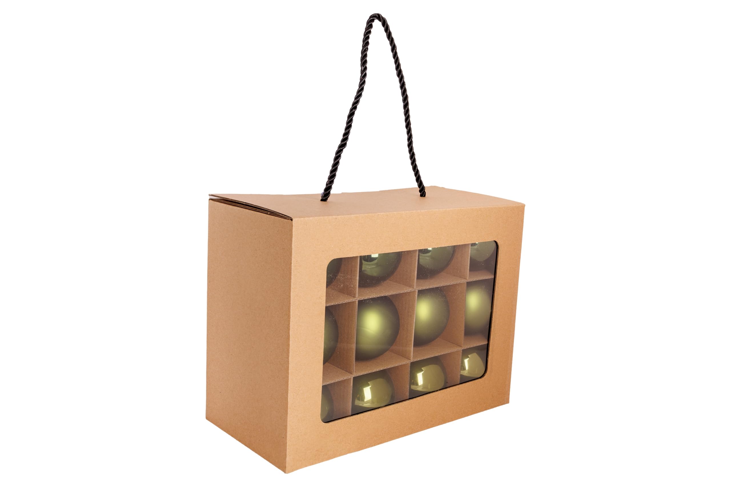 Cosy Home Lot de 24 Boules Noel en Verre, Shiny Matt Vert, D6 Cm