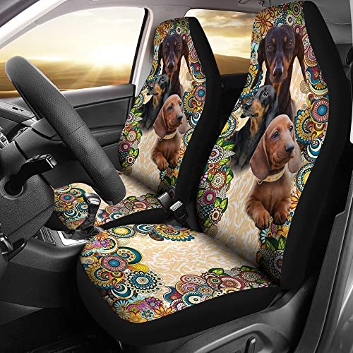 Housse de siege auto teckel mandala pour proteger votre voiture des griffes