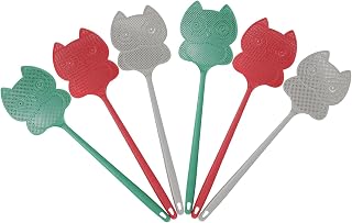 BAMFY 6 Pcs Fly Swatter Manual Strong Flexible Plastic Fly Swat Set Heavy Duty with Long Handle Fly Swatters for Outdoor Rustic Bug Swatter Flies