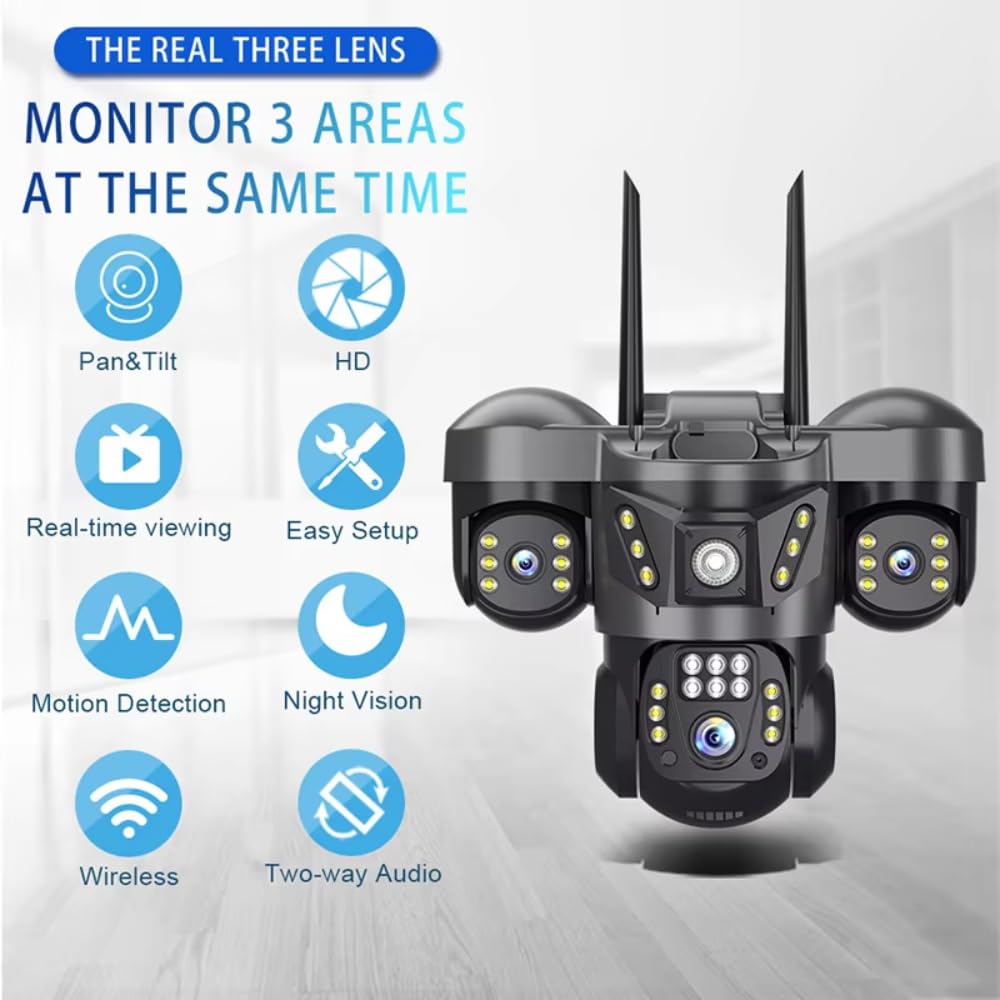 Maizic 4G Security Camera - 3 Lens, HD Outdoor CCTV -2