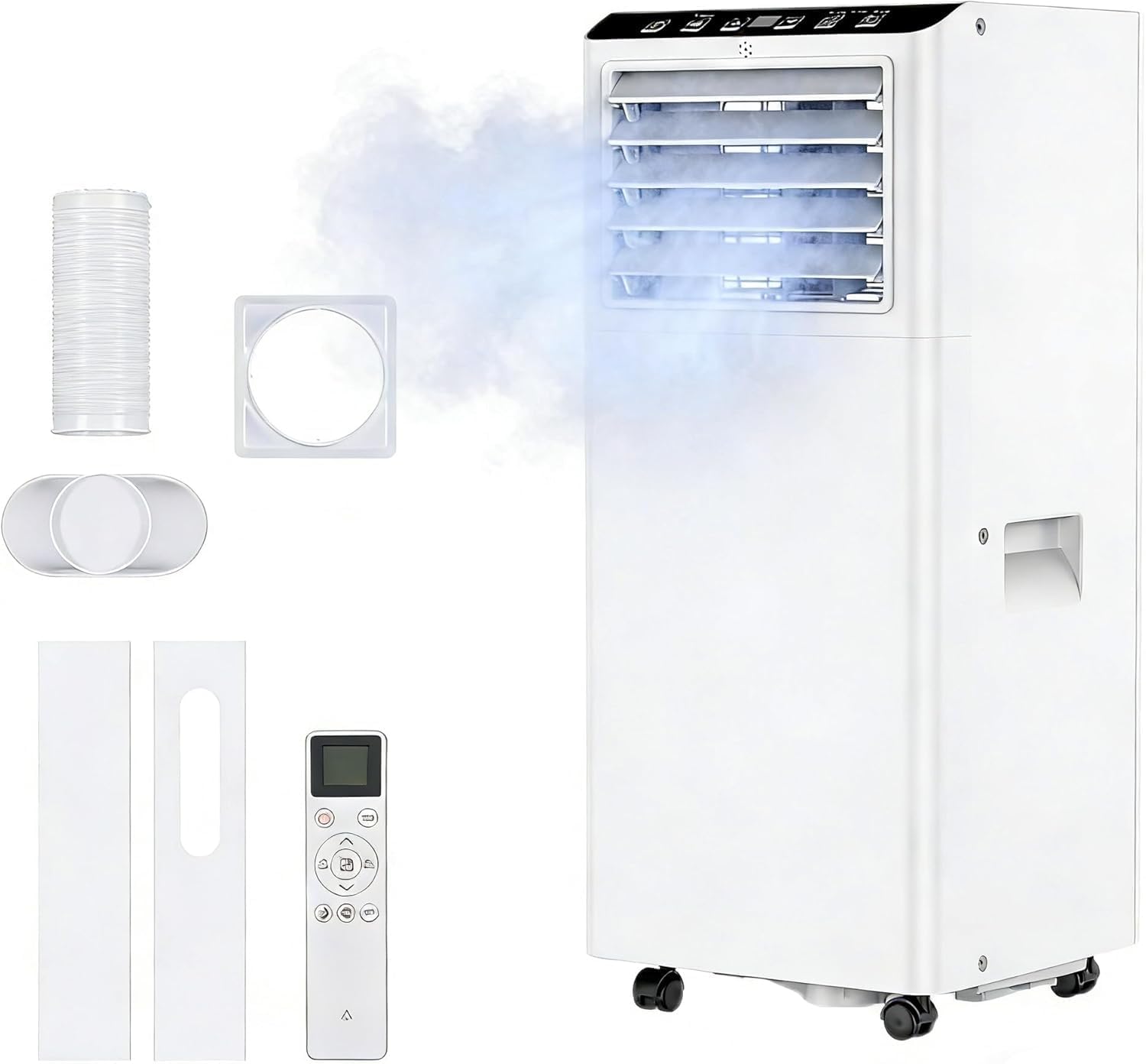 Rbfgyiop White Portable Air Conditioners, 7000 Btu Portable Ac Unit With Remote And 24H Timer, 3 In 1 Air Conditioner Portable With Cooling, Dehumidifier And Fan, Swamp Cooler For Bedroom, Office