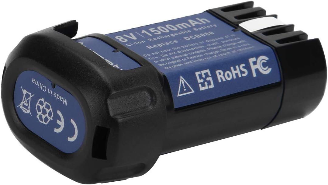 2Pack 1500mAh 8V Max Battery Compatible with Dewalt DCB080 DCF680N1 DCF682 DCB095 DW4390 DCF680N2 DCF680G2 DCL023 DCF680