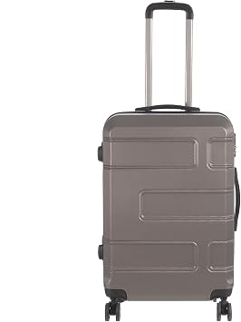 NICCI Deco Collection ABS Plastic 4-Wheel Spinner Luggage, Charcoal Grey CRL010M