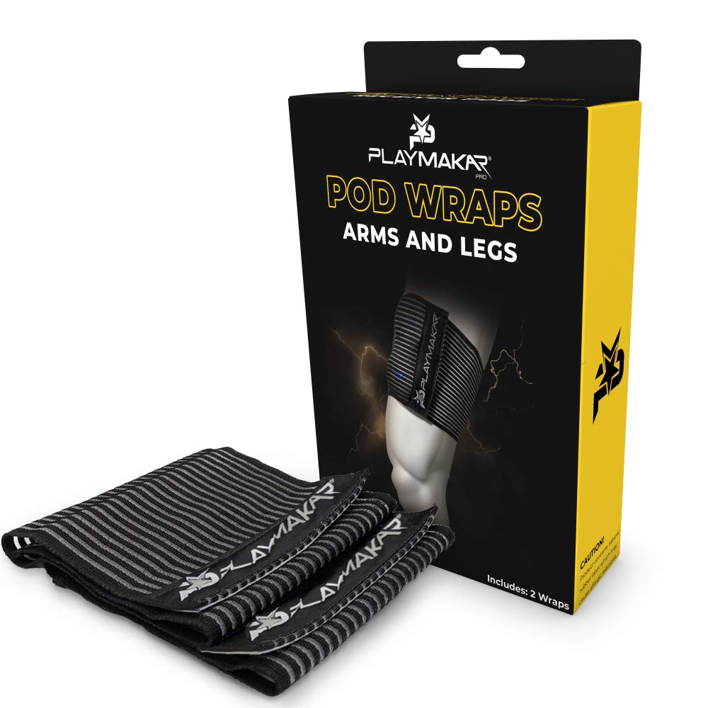 PlayMakar Pod Wraps for Arms, Legs, Abs & Back - Hold Pods & Electrodes in Place During Activity - for Wireless Muscle Strengthening & Recovery (Medium - 20" - 33" Arms & Legs Pod Wraps, Athletic)
