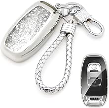 Senauto Quicksand Key Fob Cover Case Keychain for Audi A1 A3 A4 A5 A6 A7 A8 Q5 Q7 S5 S7 R8 RS (Silver) - coolthings.us