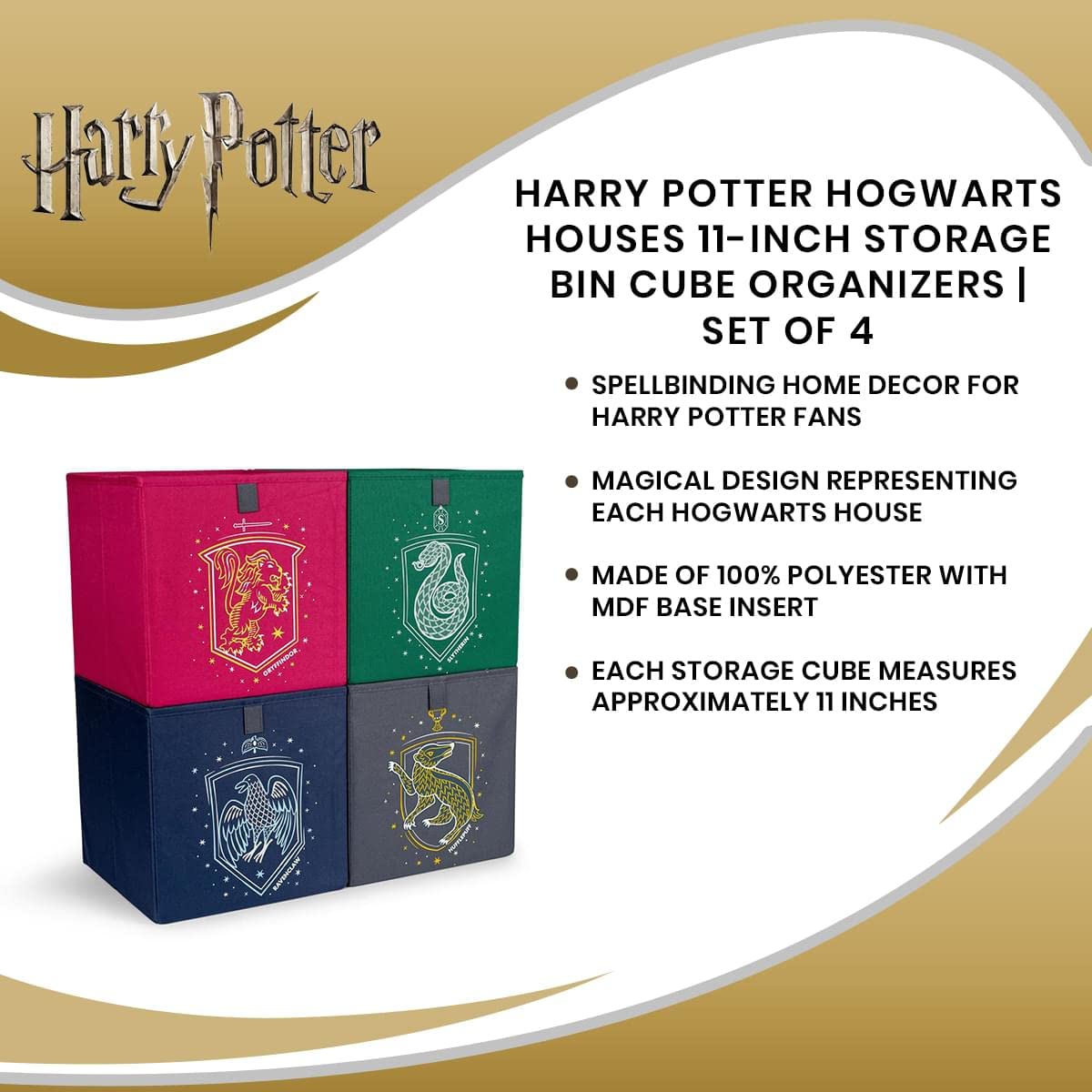 Buy Ukonic Harry Potter Hogwarts Houses 11Inch Storage Bin Cube