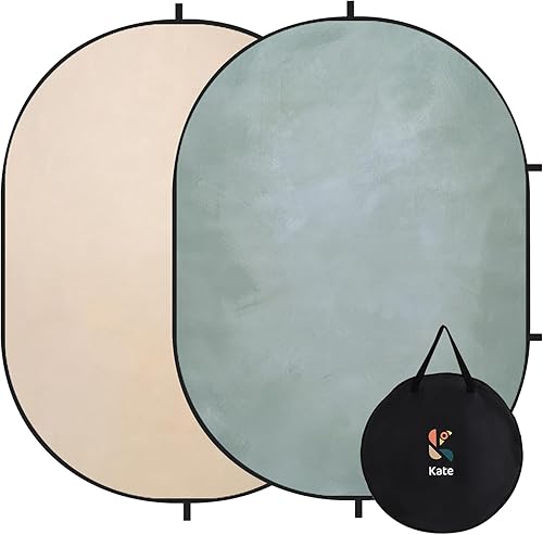 Kate Telones de fondo plegables para fotografía beigecian, fondo de panel desplegable 2 en 1 para fiestas, retratos, videos, podcast, 5 x 6.5 pies