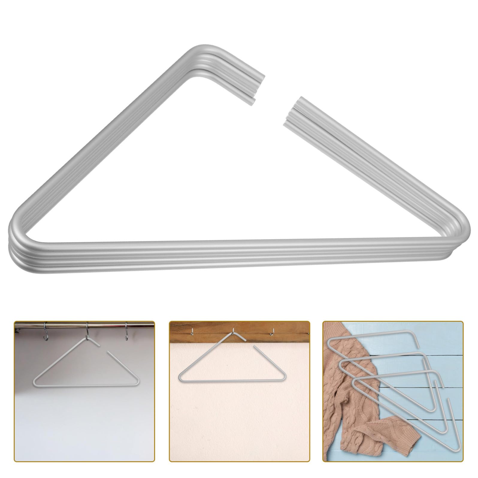 Generico Set da 5 Grucce Solide in Lega di Alluminio Argento per Giacche e Completi Resistenza a Usura e Design Salvaspazio per Armadi Moderni