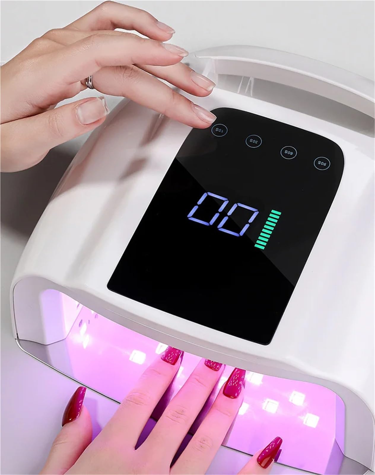 96W akumulatorowa lampa do paznokci, suszarka lakieru żelowego, UV, manicure, bezprzewodowa LED Praktyczny(Red Blue)