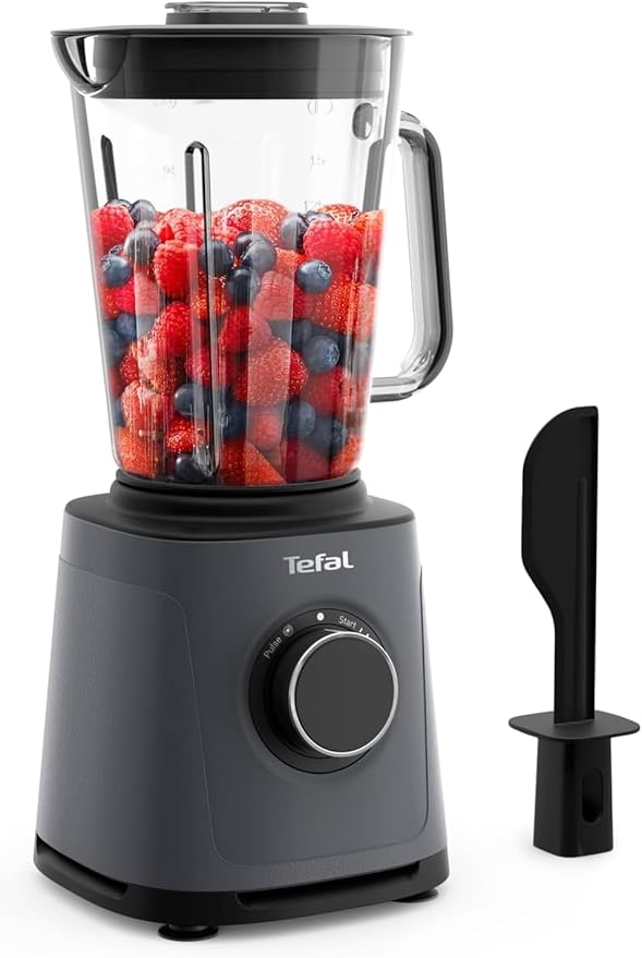 Tefal PerfectMix Essential BL771BF0 - Batidora de vaso de alta velocidad, velocidad regulable sin niveles, función de pulso, cuchillas Powelix extraíbles, recipiente de cristal resistente al calor de