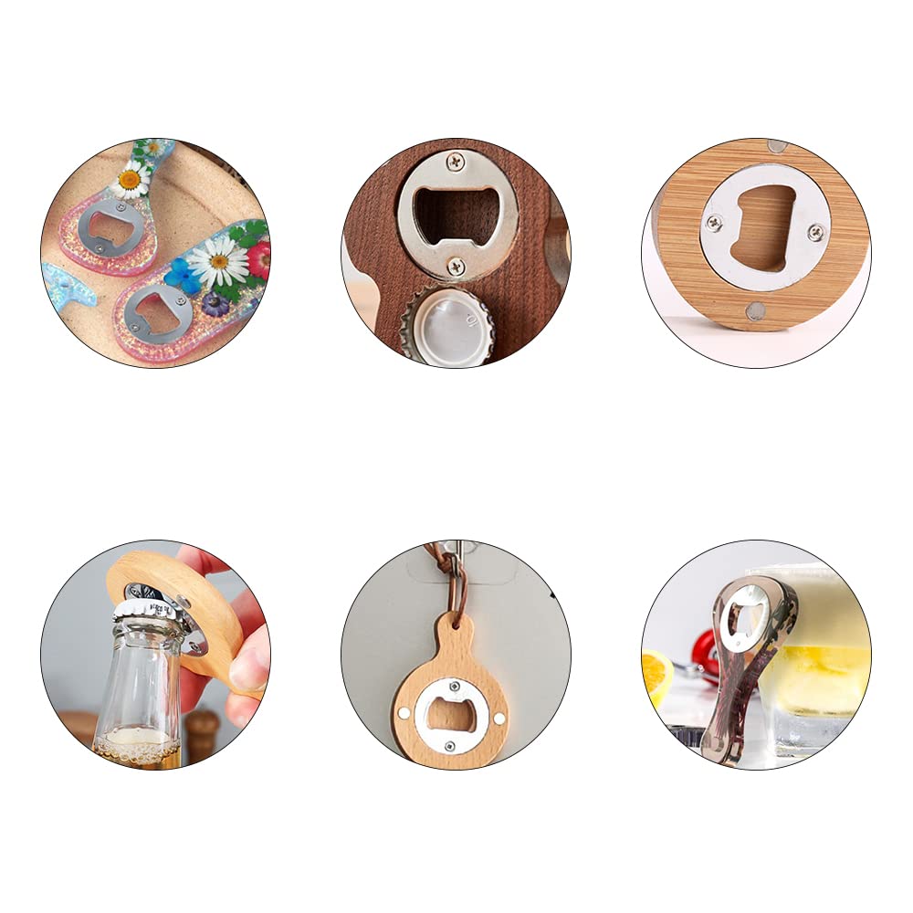 Lot 12 Pièces Décapsuleurs Métal Ronde DIY Avec Vis Et Tournevis - Accessoires Ouverture Bouteille Argent