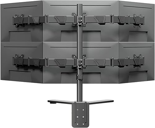 Soporte de escritorio para 6 seis monitores, soporte totalmente ajustable para pantallas de hasta 32 pulgadas, 19.8 libras, capacidad de peso por