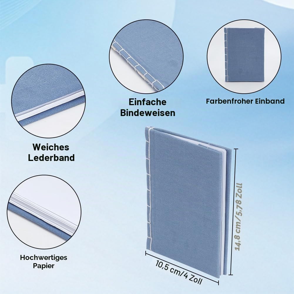 WEBEEDY Buchbinde-Set Für Anfänger Machen Sie Ihr Eigenes Hardcover-Buch DIY-Buchbinde-Bastel-Set Für Erwachsene Komplettes Buchbindezubehör-Set Mit Faden Nähnadeln Papier Und Andere Werkzeuge