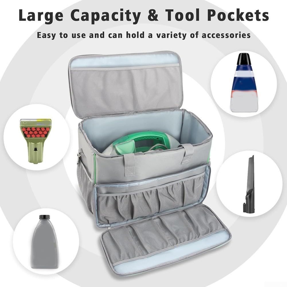 Bolsa de transporte para limpiador de alfombras Bissell 1400B, bolsa de almacenamiento grande compatible con BISSELL para LITTLE para máquina verde 1400B, protección eficaz contra el polvo