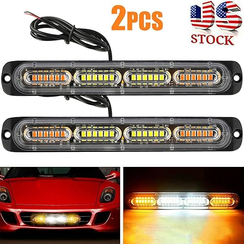 Miniatura 5 de SDonestep Luz estroboscópica de emergencia, 24 LED, ámbar, blanco, ámbar, ultradelgada, montaje en superficie intermitente, baliza de advertencia,