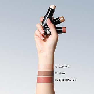 FOCALLURE 3 Pcs Cream Contour Sticks,Shades with Highlighter & Bronzer & Blush,Non-greasy Long-wear Face Contouring Pen,Easy to Sculpt the Face and Create a Lightweight Finishing Makeup,MEDIUM