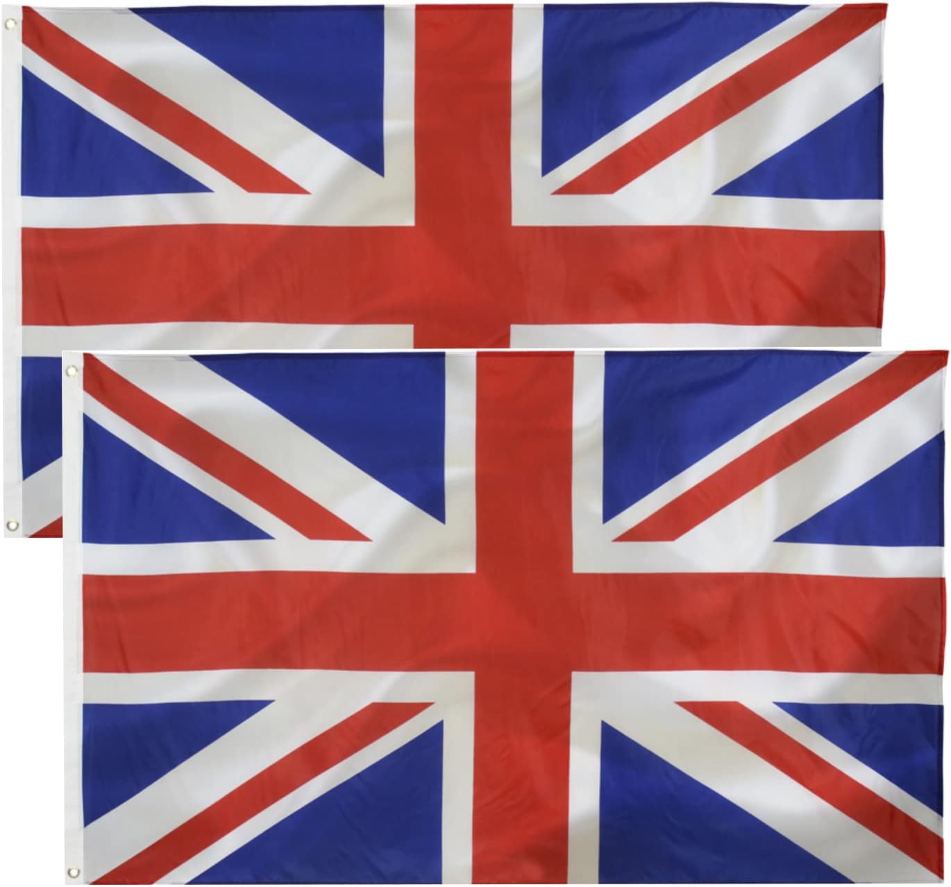 2pcs United Kingdom FLAG UK Flag 3x5 Ft-90x150cm British National Flags Indoor/Outdoor Quality Polyester with Vivid Color and Brass Grommets Decorations