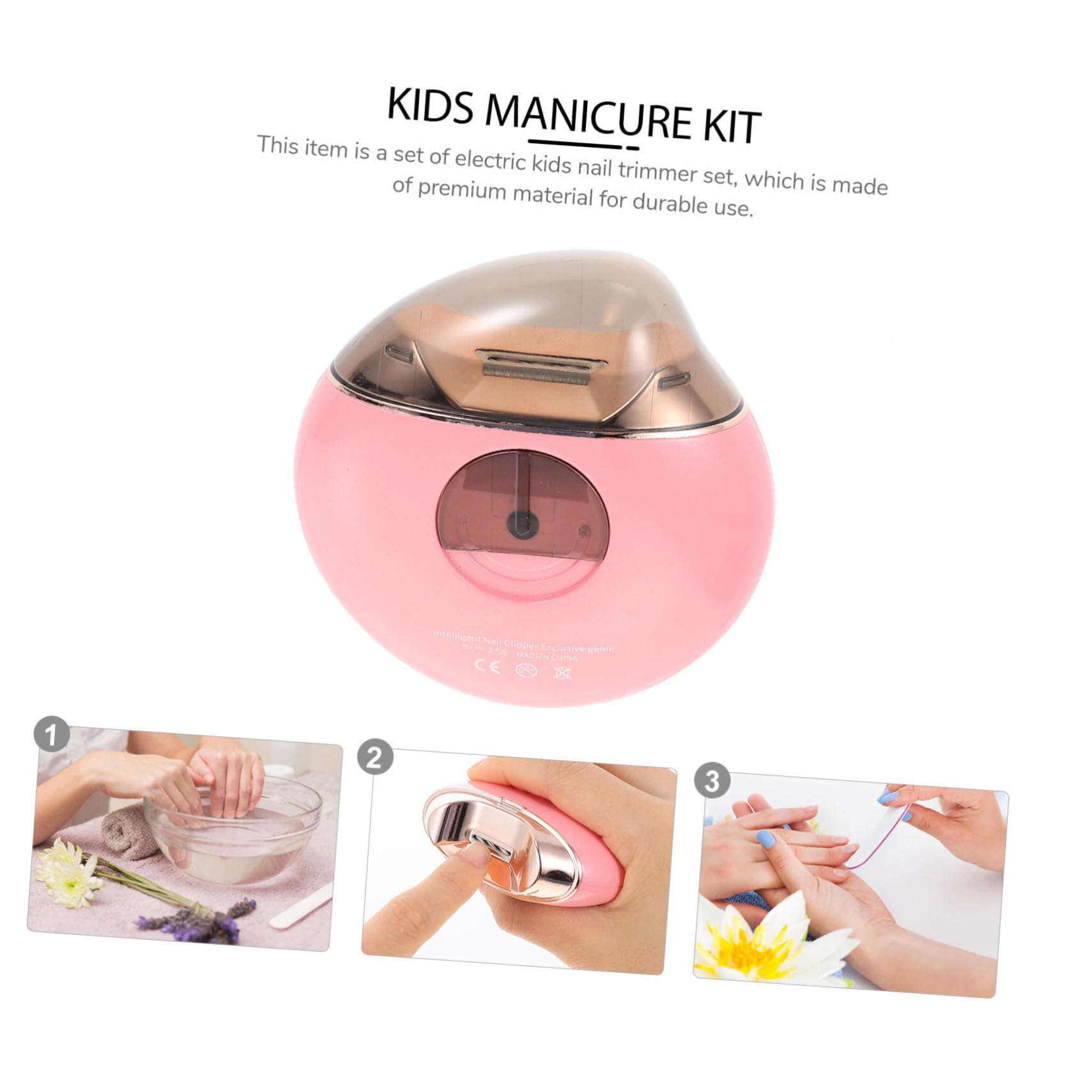 VICASKY 1 Set Juego de Corte de Uñas Herramienta de Pedicura con Cepillo y Reemplazos Seguro para Niños y Adultos con Carga USB