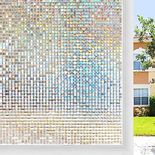 Image of HOME13 Frosted Glass Film Window Privacy Film Static Cling Decoartive Frosted Window Film Heat Control Frosted Glass Sticker for Home & Office (24 x 96 Inch, Small Mosiac)