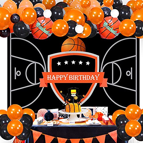 Hombae Basketball Birthday Decorations, Basketball Party Decorations, Basketball Balloons with Basketball Backdrop, Basketball Decorations for Party, Basketball Birthday Party Supplies Kit