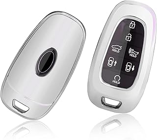 GAFAT Hyunda-i Tucson NX4 / Ioniq 5 / Nexo/Sante Fe 2021-2023 2024 Key Case Protective Cover, Car Remote Controls Protective Cover, TPU Silica Gel Car Key (Silver)