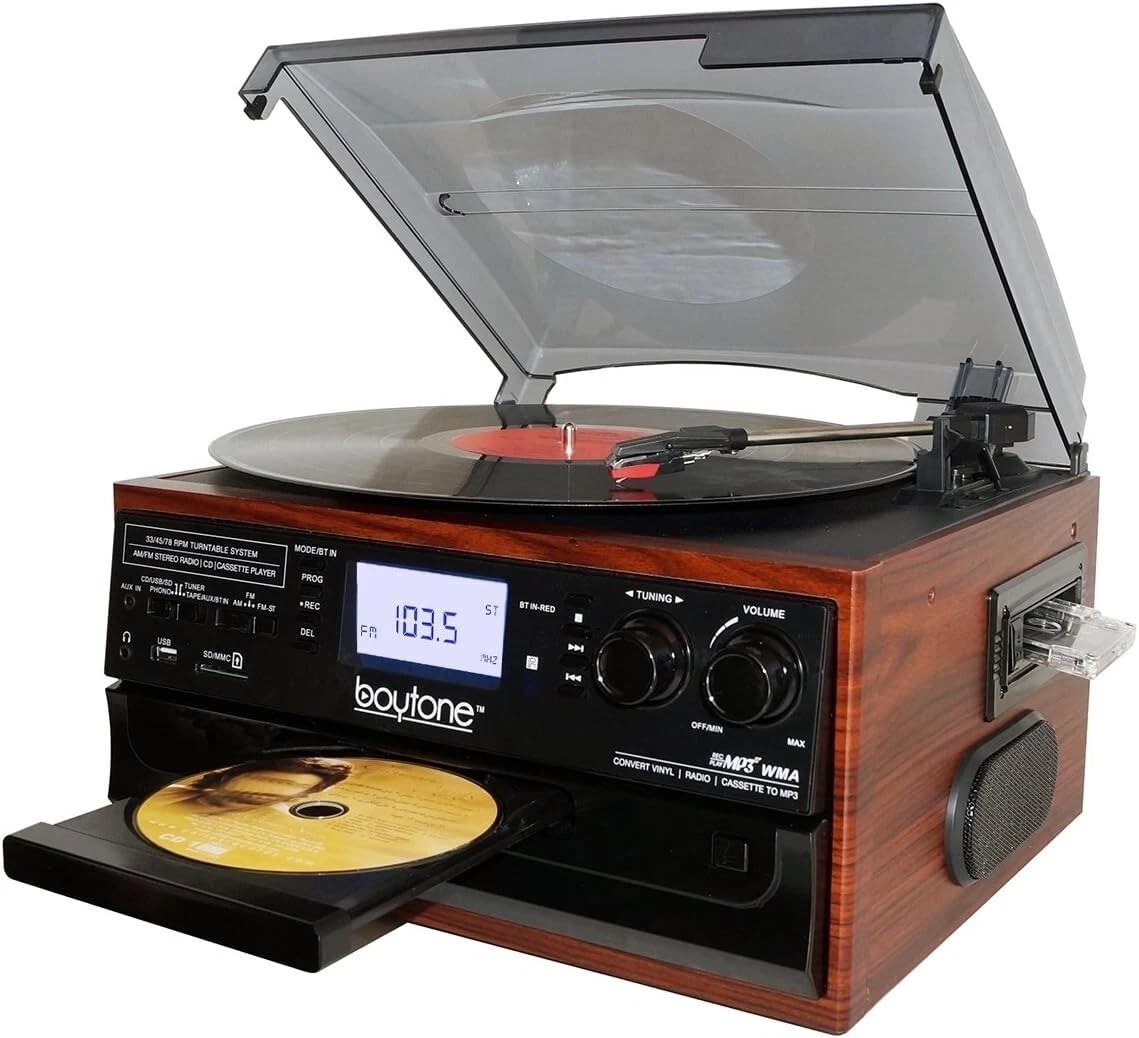 Amazon.com: Boytone BT-22M, Bluetooth Record Player Turntable, AM
