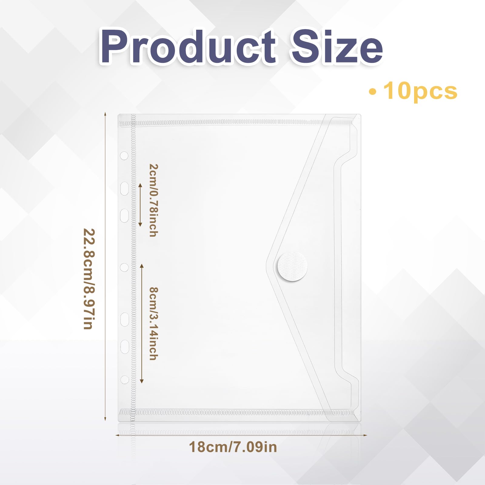 Torby na dokumenty A5, 10 sztuk, 23 x 18 cm, format A5, zszywane, 7 otworów, przezroczyste koszulki z przegródkami, do organizacji dokumentów w domu i biurze