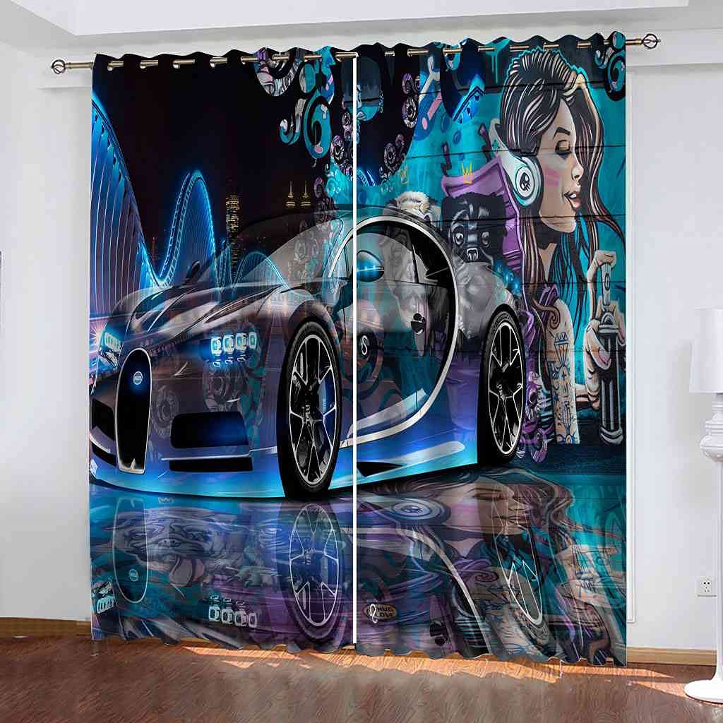 Rideau occultant anti bruit et froid pour grand salon moderne