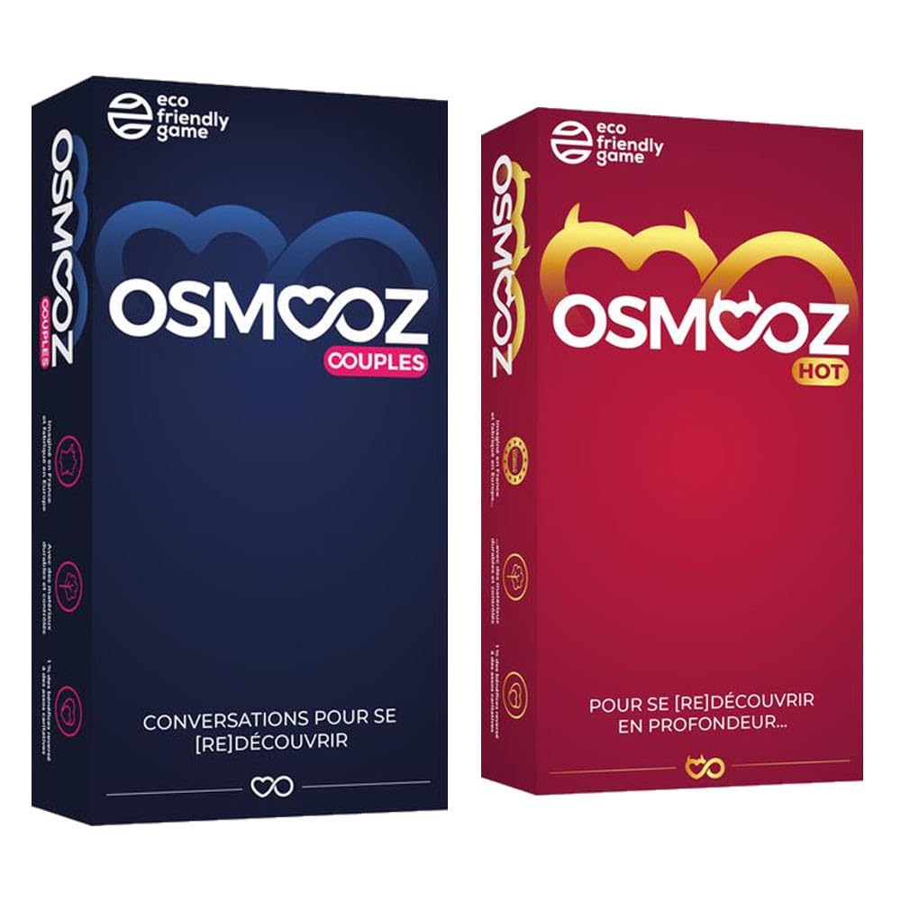 PKGamePack Osmooz (Couples & Hot) – Version Française • Jeu de Cartes pour Couple – 360 Questions & Défis Sensuels • Renforce Complicité, Conversations Profondes & Moments Intimes • 2 Joueurs • 15 min