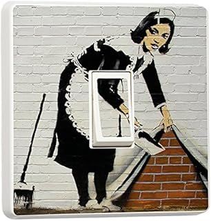 Banksy Graffiti Art Maid in London Single Light Switch Cover Vinyl Sticker