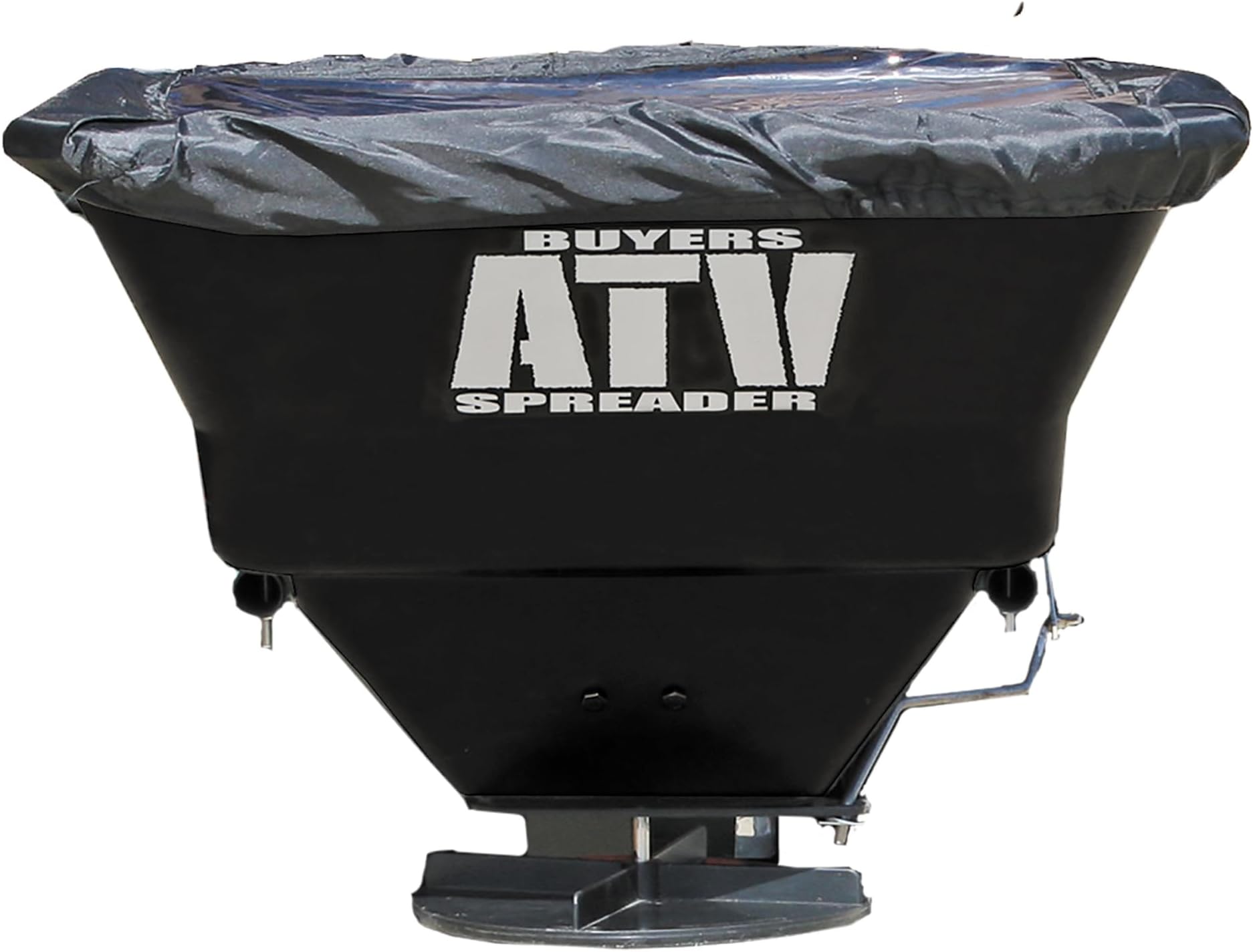Buyers Products ATVS100 ATV Broadcast Spreader with Rain Cover, 100 lb Capacity, Rear Rack Mount, Poly Hopper, 12V Motor, for Seed, Fertilizer, Salt & Feed, All Season Use, ATV Accessories & Lawn Care