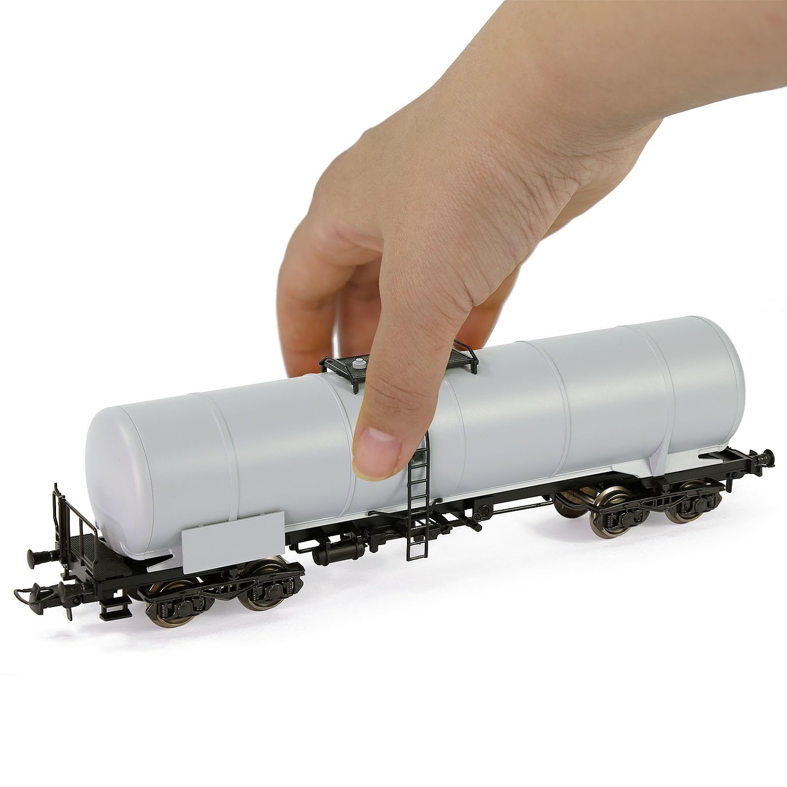Evemodel 1Stk. Modell Spur H0 1:87 Kesselwagen Bahn Zug Öltankwagen Mit DC Metallräder (grau)