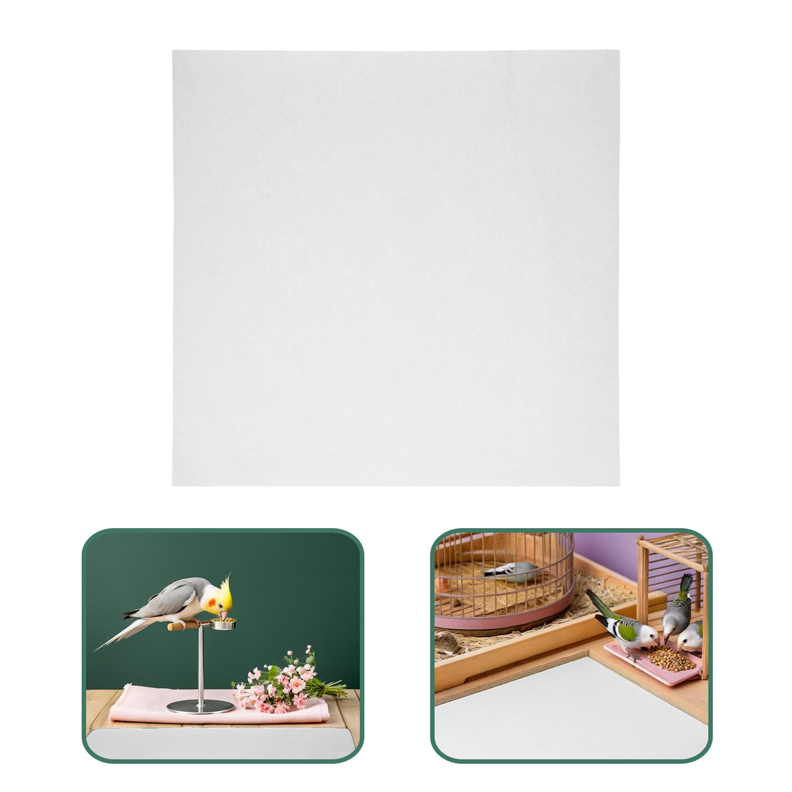 100 Piezas Papel Absorbente para Jaulas de Pájaros y Loros Unidades Desechables Compatible con Jaulas Grandes y Pequeñas Protector Higiénico Accesorio para Aves Domésticas