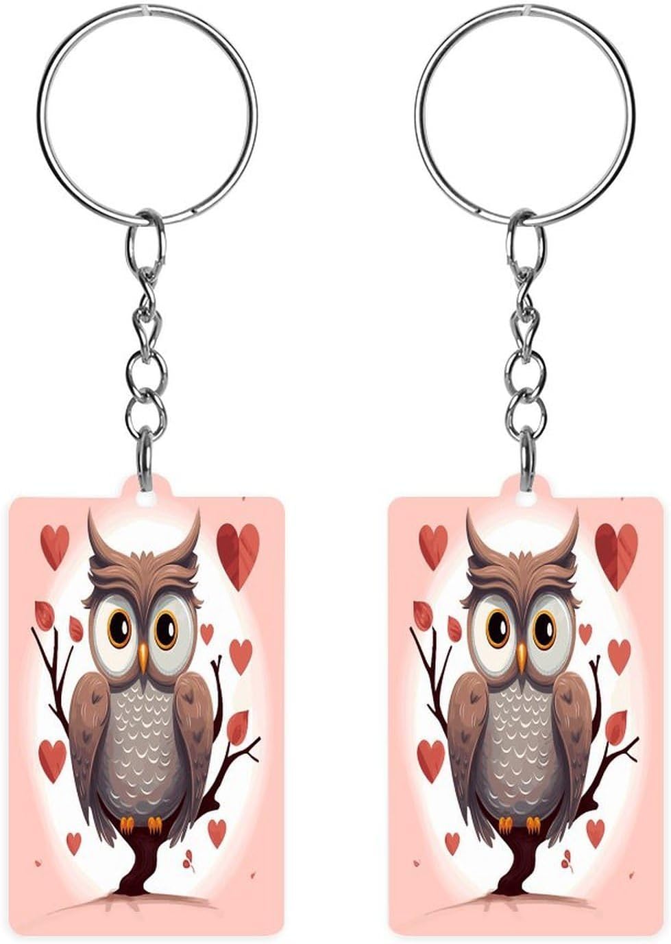2×1.2 in Acrylic Keychain Cute Acrylic Keyring Animal Pendant