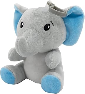 2-in-1 Plush Toy Balloon Weight Elephant with Blue Ears, with Hooks, 11 cm, 90 g