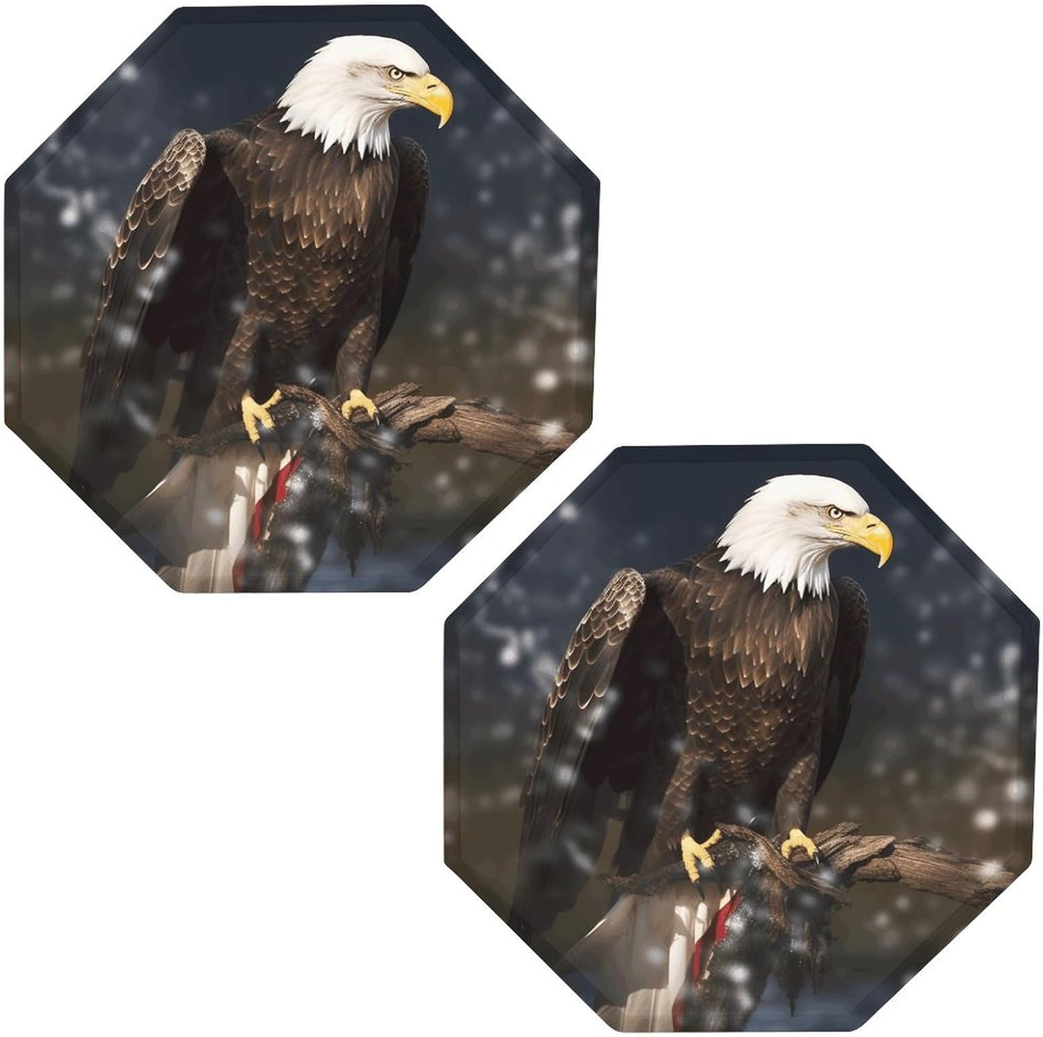 Ctagon Metal Sign for Home, Modern Display Plate for Kitchen, North American Bald Eagle Plates Accent Hanging Wall Decorations 3PCS for Living Room, Bedroom, Hallway, Hotel