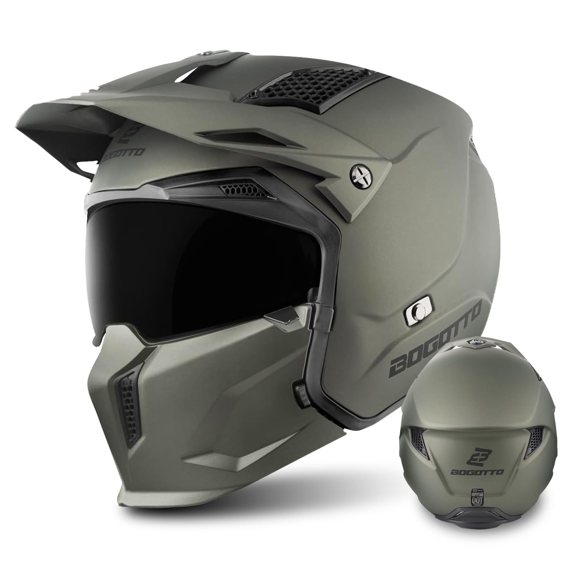 Bogotto Radic 22.06 Helm, grün matt, S | Leicht zu wechseln