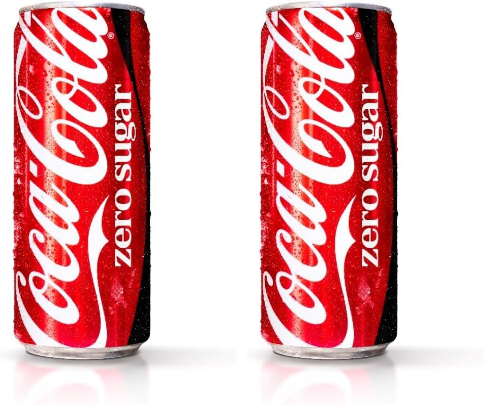 Image of Coca-Cola Zero Sugar, No Calories Soft Drink Can, 300 Ml - Cola (Pack of 2)
