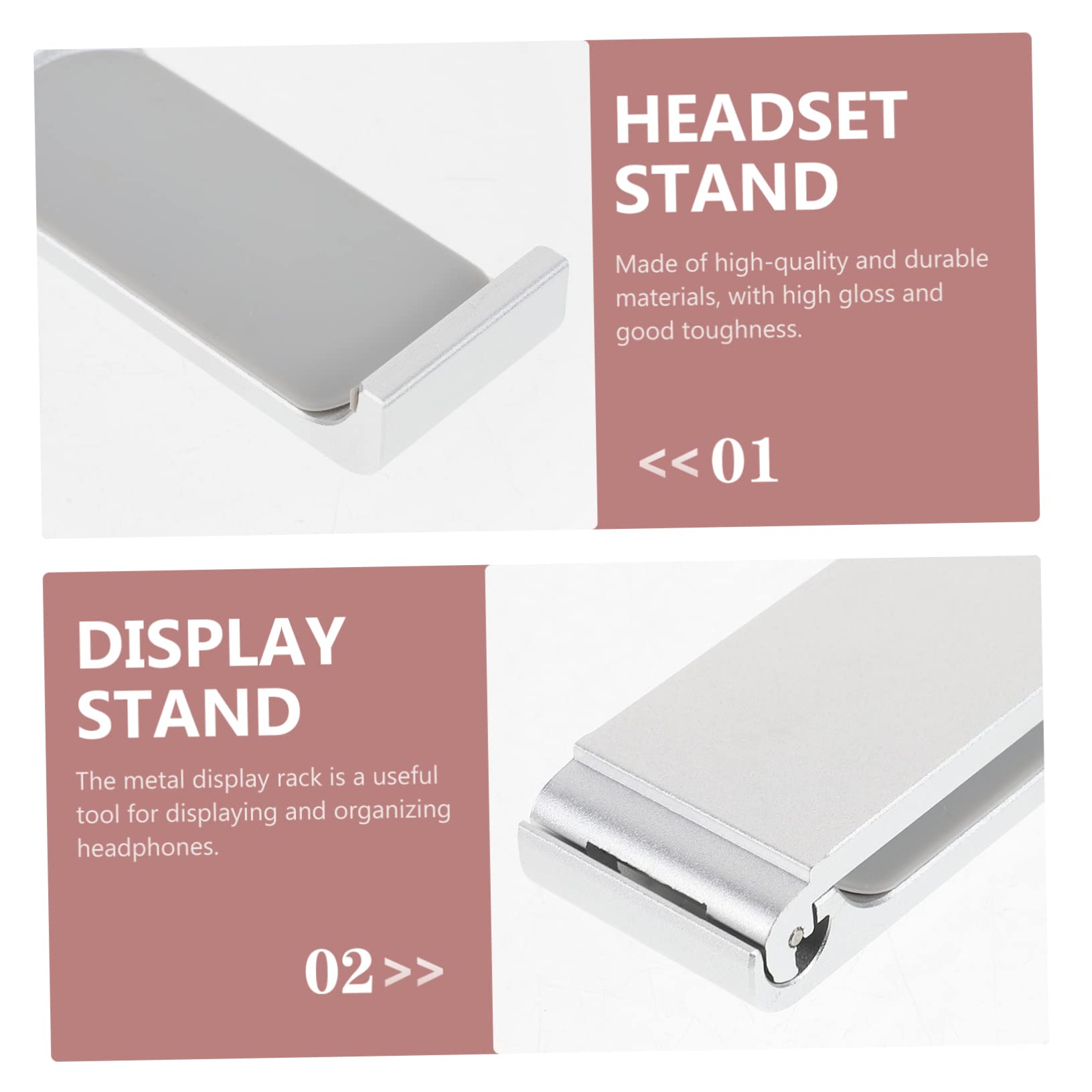 STOBOK 4Sätze Aluminiumlegierung Headset Halterung Stabiler Kopfhörerständer mit Elegantem Design für Aufbewahrung von Gaming Audio Kopfhörern Belastbar bis Silberfarben