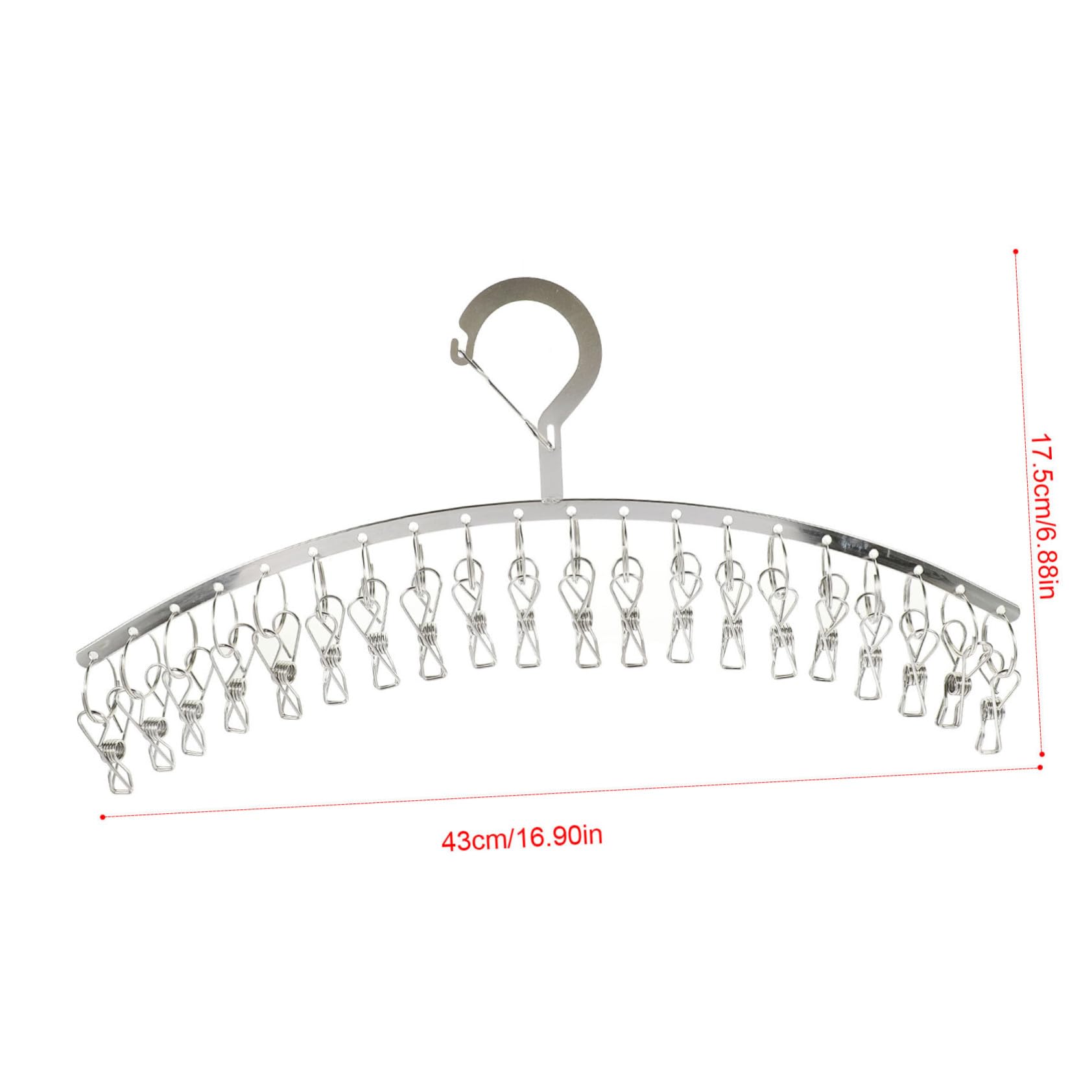 Stendibiancheria 2 Pezzi Argento in Acciaio Inossidabile 20 Clip Resistenti, Multiuso per Reggiseni e Asciugamani per Uso Domestico Esterno