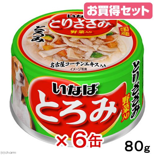 いなば　犬　とろみ　缶詰　国産　若鶏レバー　とりささみ Amazon | いなば 犬用 とろみ とりささみ・野菜入り 80g 6缶