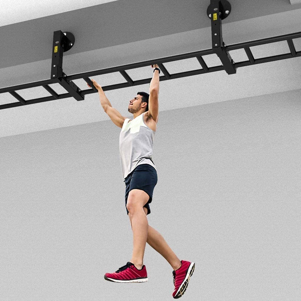 Barre pull-up montate laterali a fascio, telaio da arrampicata a barre orizzontale, palestra nera Pull-up a forma di casa multi-posizione barra orizzontale multi-posizione barra di arrampicata te