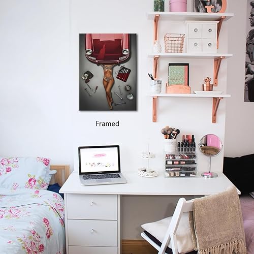 Miniatura 5 de Arte de pared retro enmarcado de los años 90, póster de bikini de leopardo rojo de los años 90 para collage dormitorio, apartamento, habitación,